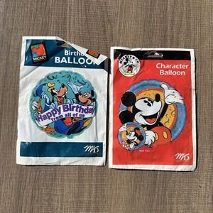 Vintage 90s Disney Mickey Mouse Unlimited Birthday Balloons‎ Goofy Lot of 2